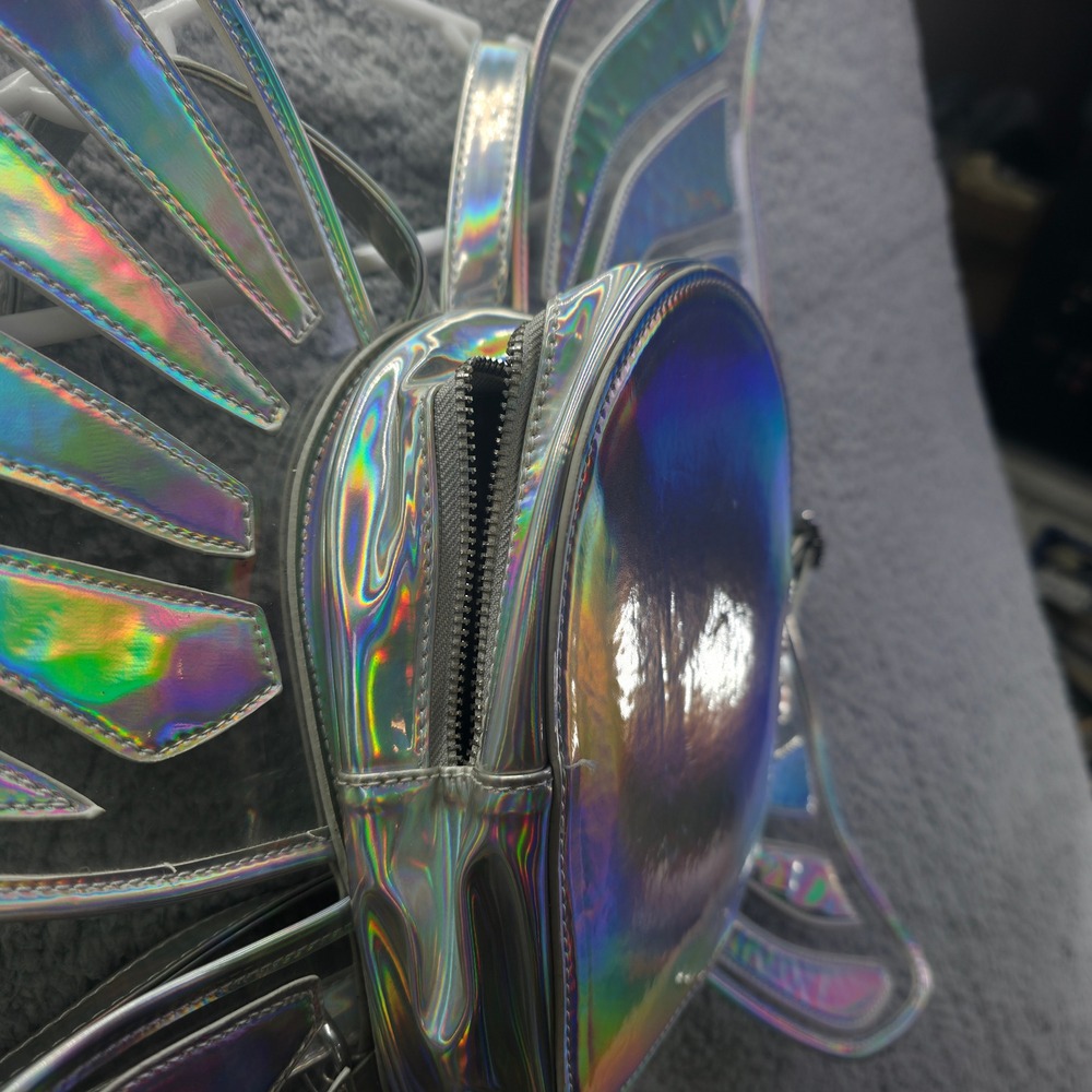 Current Mood Holographic Butterfly Wing Mini Backpack Iridescent Fairy Bag - Picture 6 of 14